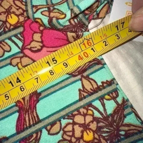Lularoe XXS aqua floral with stripe Classic Y. NWT. Great T for Summer! - Picture 6 of 7